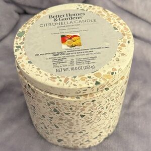 Better Homes & Gardens Citronella Mango Citron Candle 10oz Terrazzo‎ Ceramic Jar